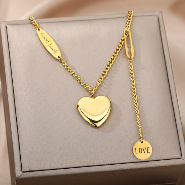 Fashion Jewelry Multilayer Heart Pendant Necklaces, Wedding Jewelry Gift